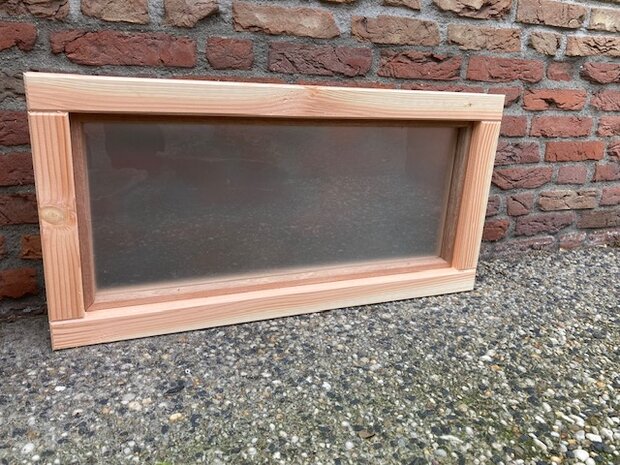 Douglas vast raam met melkglas, 80x40 cm, onbehandeld.